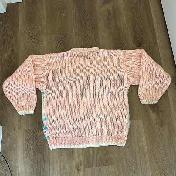 Vintage 90s Cottagecore JEFF LAURENT Pastel Knit Sweater Made in Korea Size S - Picture 12 of 14